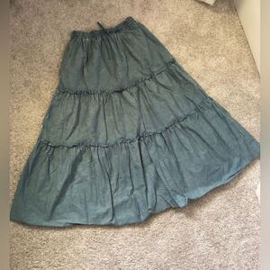 Elegant Blue Tiered Skirt